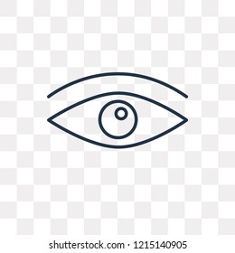 Eye vector outline icon isolated on transparent background, high quality linear Eye transparency concept can be used web and mobile