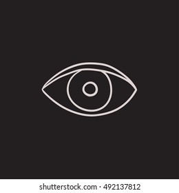 Vektorgrafik-Symbol einzeln auf dem Hintergrund. Handgezeichnetes Augensymbol. Eye Sketch Symbol für Infografik, Website oder App.