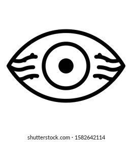 Eye with vessels icon. Outline eye with vessels vector icon for web design isolated on white background