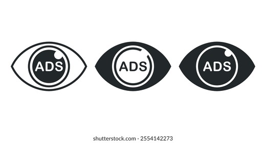 Eye view advertising icon. Illustration vector