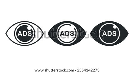 Eye view advertising icon. Illustration vector