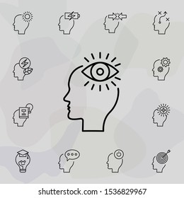 Eye, view, brain icon. Universal set of creative thinking for website design and development, app development