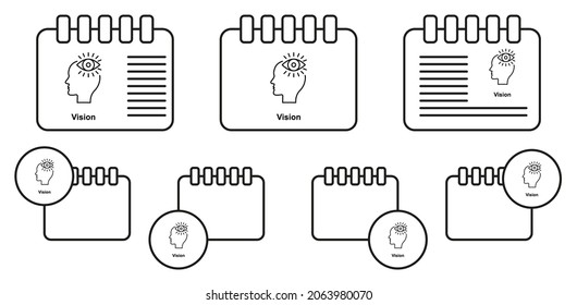 Eye, view, brain vector icon in calender set illustration for ui and ux, website or mobile application