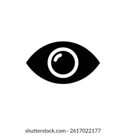 Eye View Icon Minimal Oval Eye with Pupil