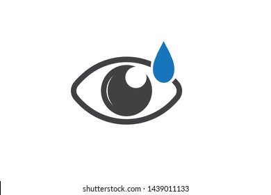 Eye view icon vector ( blue drop on the eye )