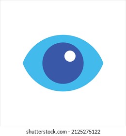 Eye view icon vector graphic illustration in blue