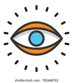 An eye view, monitoring concept flat vector icon
