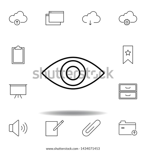 eye\
view outline icon. Detailed set of unigrid multimedia illustrations\
icons. Can be used for web, logo, mobile app, UI,\
UX
