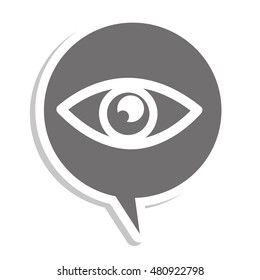 eye view speech bubble vector illustration design