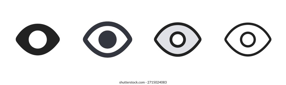 visão dos olhos ícone de visibilidade definir mínimo visão de relógio interface símbolo ilustração vetorial
