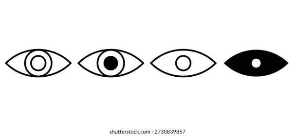 Eye view visibility icons for preview, privacy and UI design