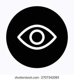 Symbol für die Sichtbarkeit der Augen, einzelne kreisförmige Vektorgrafik.