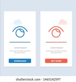 Eye, View, Watch, Twitter  Blue and Red Download and Buy Now web Widget Card Template. Vector Icon Template background