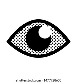 Eye: Visible Symbol. Icon with Filled with Dots.