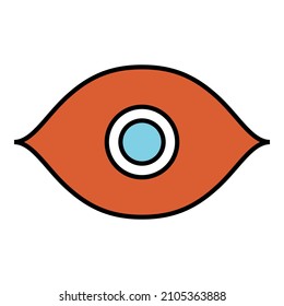 Eye vision with blue and orange color vector design symbol illustration