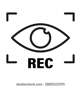 Eye vision camera recording features black vector icon. It visualizes cctv surveillance and video monitoring. eps 10