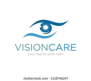 Eye Vision Care Logo Design Vector Template
