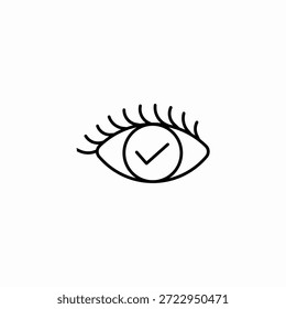Vector de signo de ícono de visión ocular comprobada