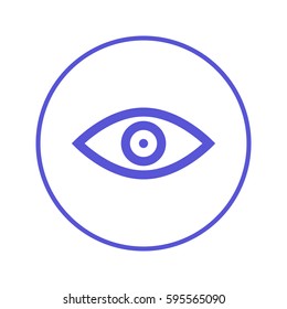 Eye, vision circular line icon. Round sign. Flat style vector symbol