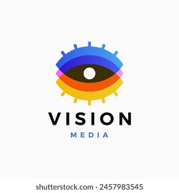 eye vision colorful gradient logo vector icon illustration