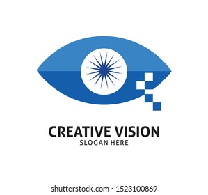 eye vision digital media vector logo design template