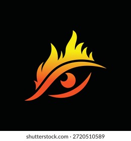 Ojo Visión Fuego Llama Inspiración de diseño de logotipo