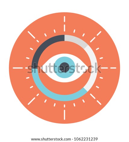 
Eye vision flat style vector icon 
