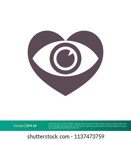 Eye Vision, Heart View Icon Vector Logo Template Illustration Design. Vector EPS 10.