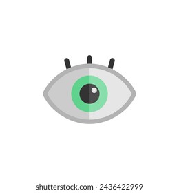 Eye Vision Icon Flat Design Style. Simple Web and Mobile Vector. Perfect Interface Illustration Symbol.