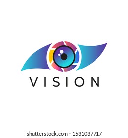 Eye vision icon logo vector illustration