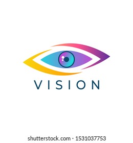 Eye vision icon logo vector illustration