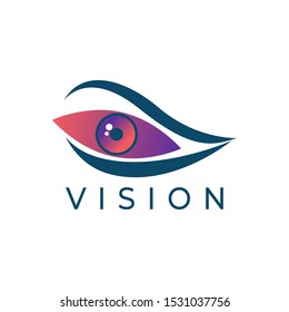 Eye vision icon logo vector illustration