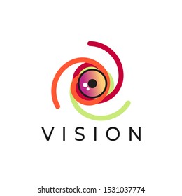 Eye vision icon logo vector illustration
