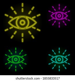 eye, vision icon neon color set icon. Simple thin line, outline vector of business icons for ui and ux, website or mobile application