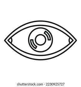 Vector de contorno de icono de visión ocular. Ver apariencia. Ver