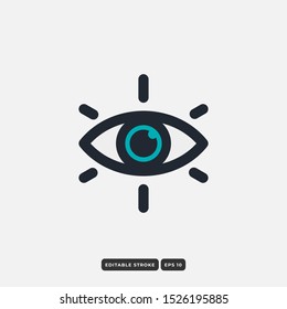 Eye Vision Icon in trendy flat style isolated on grey background. Eye Vision symbol for your web site design, logo, app, UI. Vector illustration, EPS10.