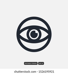 Eye Vision Icon in trendy flat style isolated on grey background. Eye Vision symbol for your web site design, logo, app, UI. Vector illustration, EPS10.