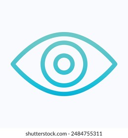 Eye Vision Icon, View Vector Icon. Isolated Lineal Gradient Vector Icon.