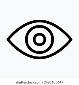 Eye Vision Icon, View Vector Icon. Lineal Isolated Vector Icon.