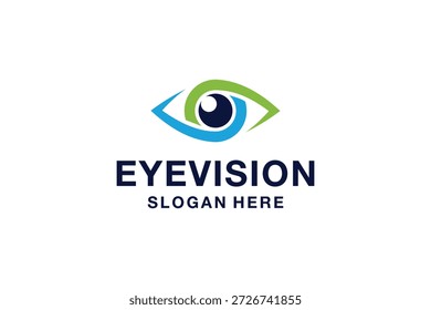 Design-Vorlage für das Logo von Eye Vision. Inspiration für das Logo der Augenklinik. Vision Care Logo-Vektorgrafik. Augensymbol.