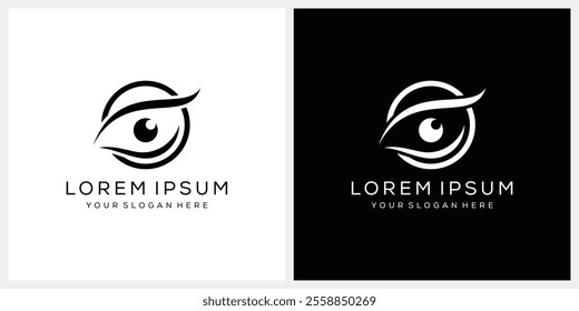 eye vision logo design vector template