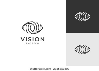 Wahre Sicht Logo Symbol Design Linie Art Stil. Logo-Vorlage für Medientechnologie