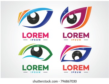 Eye Vision Logo Set Template Design Vector, Emblem, Design Concept, Creative Symbol, Icon