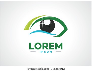Eye Vision Logo Template Design Vector, Emblem, Design Concept, Creative Symbol, Icon
