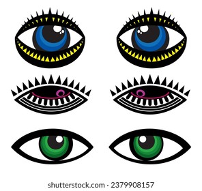Eye Vision Logo.  Usable for Business and Technology Logos. Flat Vector Logo Design Template Element