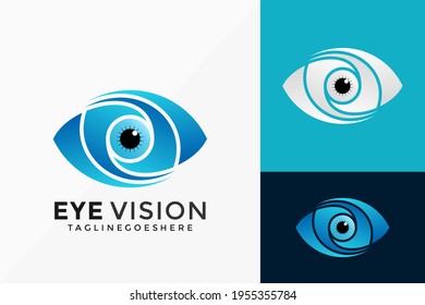 Eye Vision Logo Vector Design. Abstract emblem, designs concept, logos, logotype element for template.