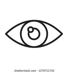 Eye vision, sight simple black icon isolated on white background EPS Vector