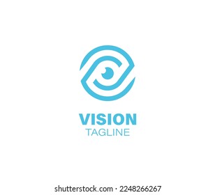 Eye vision symbol logo design inspiration vector template stock illustration