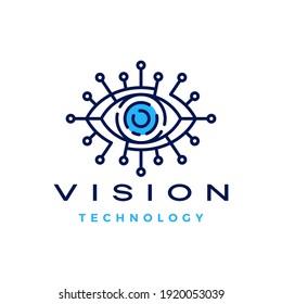 tecnología de visión visual digital logotipo vectorial ilustración de icono