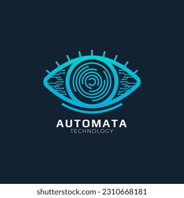 Sistema de tecnología de visión ocular diseño de logo vector